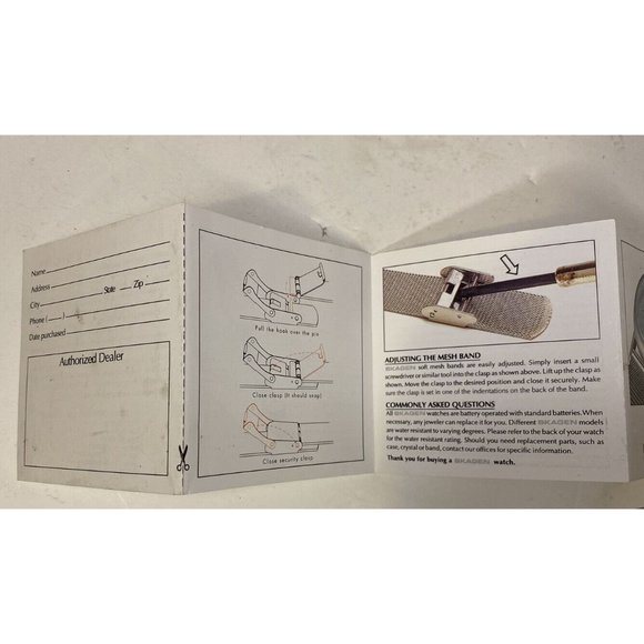 Ephemera Vintage Skagen Watch Insert Brochure - Picture 5 of 5